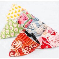 Popular pet products fashion dog bandana collars custom printed logo triangle Christmas adjustable pet dog cat collar bandanas
