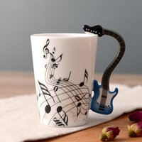 Handmade Guitar Musical Ceramic Coffee Cup