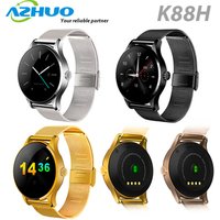 High Quality 1.22" IPS Round Screen MTK2502 Heart Rate Monitor Waterproof Smart Watch K88H For Android and IOS