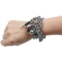 URIZONS Aluminum Chain Punk Style in ear metal earphone earbuds with Mic heavy Bass for Sumsung for Xiaomi DC3.5mm