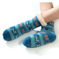 Holiday Stocking Women Indoor Plush Fleece Lining Slipper Sock Christmas Floor Home Sherpa Lined Nonskid Fuzzy Cozy Winter Socks