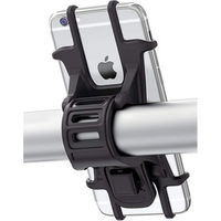 Universal Bicycle Phone Holder, Bike Mount, Adjustable Silicone Handlebar Rack Compatible with Phones 4.0"-6.0"