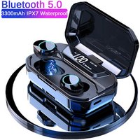 Smart G02 TWS 5.0 Bluetooth 6D 3300mAh LED Display Stereo Wireless Earphones IPX7 Waterproof Sport Bluetooth Headsets Earphones