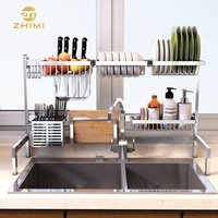 304Stainless Steel Kitchen Dish Drainer Rack Over Sink Kitchen Accessaries Display Storage Holder Shelf Organizer