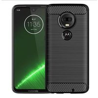 Full Protective Carbon Fiber Phone Case TPU Cover For Motorola Moto G7 Play Plus Power