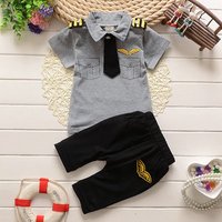 Cotton Short Sleeve Two Piece Set Tie Detail