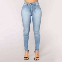 708101Manufacturer High Waist Stretch Feet Fashion New Ladies Jeans