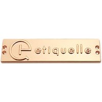 Rose Gold Raised Logo Metal Clothing Label