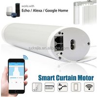 Alexa WIFI APP control silent quality S track autoatic curtain track home used motorized curtain