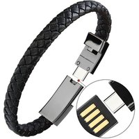 Creative Birthday Christmas Gifts Wholesale USB Data Cable Leather Phone Charger Bracelet