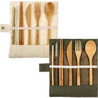 Bamboo Travel Cutlery Set Toothbrush