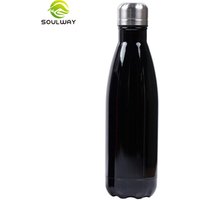 Factory directly sale 500ml black color customized laser logo insulated water bottle stainless steel
