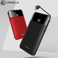CAFELE High Quality Led Mini Digital Portable 5200mAh 5V 2 Ports Power Bank Wallet Power Bank For Smartphone