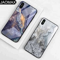 Gray Marble Colour Stone Pattern Creative Designs Custom Tempered Glass Cell Phone Case For iphone X 6 7 8 Back Cover Hard Phone