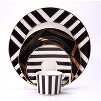 Trimmed 4 Piece Ceramic Dinnerset