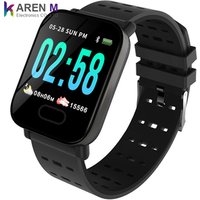 IP67 Waterproof 1.3inch Touch Screen Square Fitness Tracker A6 Smart Watch with Heart Rate Pedometer Step Calorie burned