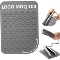Free Custom Logo Free Sample styling tool Hair Straightener Flat Curling Curler Perm Heat Resistance Silicone Iron Mat Pad