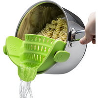 Snap N Strain Silicone Colander Pots Bowls Lime Green