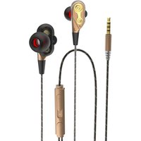 Promotion Cheap Sport Dual Driver Stereo Bass Headphone In-ear Wired Earphone With Mic