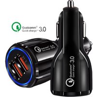 Free Shipping QC3.0 Fast Charge DC5V-6A Dual Usb Safety Car Charger 3.1A, 32W Car Charging Adapter