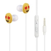 Love eye emoji 3D cartoon silicone mobile accessories wired earphone headphone earphone