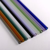Food grade Lead free colored glass straw drinking straw