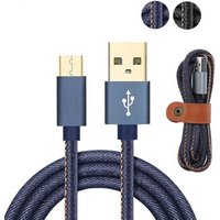 For Iphone High Quality 2A Cowboy 1M Fast Charger Denim Braided Cables