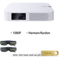 Salange XGIMI Z6 Portable 1080P Full HD DLP Android Projector with 700 Ansi Lumens Harman/Kardon Speaker & 2 Pair 3D Glasses