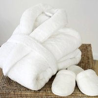 Turkish Cotton Terry Towelling Bathrobe Slipper Set