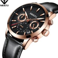 China Clock NIBOSI Watch Mens Luxury Watch Luminous Wrist Watch Leather