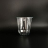 12oz U shape 400ml round bottom plastic pet disposable cup