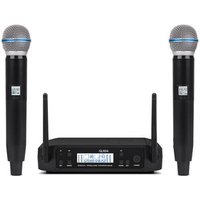 Rayco Portable Wireless Microphone System with 2 handheld MIC Cordless for Stage Church wedding Party GLXD24