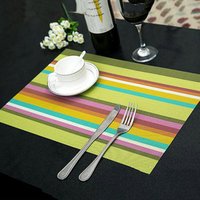 Manteles Doilies Cup Mats Coaster Pad Heat Resistant PVC Kitchen Dinning stripe Table Placemats for Table Mat 45*30cm