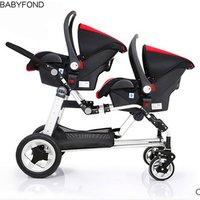 KDS brand baby strollers twins stroller Baby Carriage Front And Rear Match Car Seat Brand Bassinet