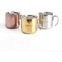 Double Walled Insulated Stainless Steel coffee Mug with lid,400ml