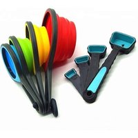 Foldable Silicone Kitchen Measuring Cup Spoon Set