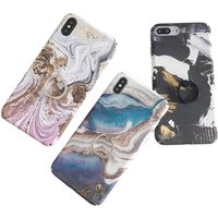 Factory wholesale mobile accessories ultra thin hard pc marble ring holder phone case for iphone