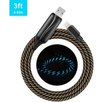 Hot Sale! Original El Led Flowing Light Up Lightnings USB Cell Phone Charger Charging USB Data Sync Cable For Apple iPhone