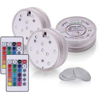 Hookah Light 2.8inch 7CM Round Multi Colors RGB LED Light Base 3aaa Battery Operated with Remote Controller for Shisha Hookah