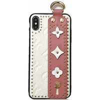 for iPhone XS Max XR X Case with wrist strap girl gift real leather stand back cover for iphone X