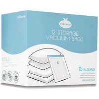 CALORSA Space Saver Bags 12-Pack (6 M & 4 L & 2 J) with Hand Pump Compression Premium Vacuum Storage Bag for Bedding, Clothes