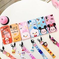 Free Shipping Cute Mickey Minnie Mouse Phone Case For iPhone X XS MAX 8 Plus 7 6 3D Toy Strap