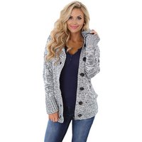 Long Sleeve Button Up Hooded Cardigan