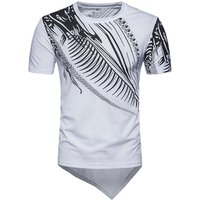 Printed Black White & Grey 100% Cotton T Shirt