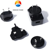 World Travel gift single 1 usb travel charger interchangeable plug power adapter