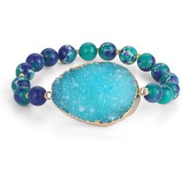 Fashion round natural imperial jasper stone beads pendant charm crystal druzy gemstone bracelets for women men