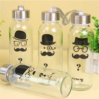 Personalised Custom Water Bottle Stainless Steel Lid Glass Bottle With Silicone Sleeve