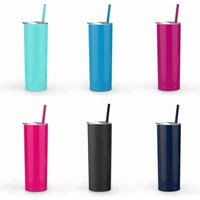 Hot selling mug 20oz double wall vacuum insulated skinny stainless steel tumbler wholesale with straw and lid