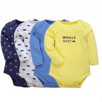 Baby Boy's 100% Cotton Long Sleeve Romper