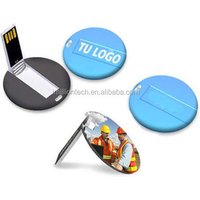 Cute! Small circle/round card usb 2GB 4GB 8GB pen drive/flash drive with custom printing for business